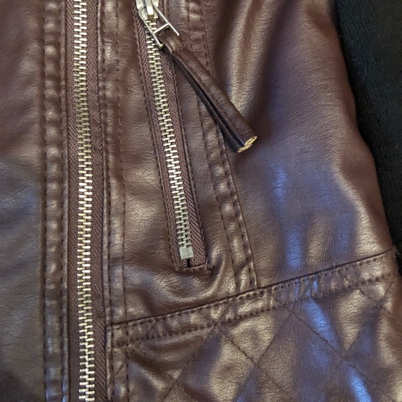 NEW LOOK fitted faux leather jacket gorgeous burgundy shade - Picture 5 of 7